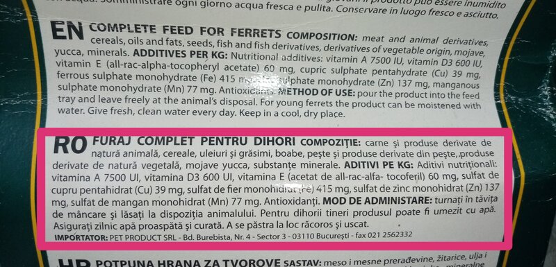 Hrana completa pt. dihori, gratuit (expirata, vedeti poze)